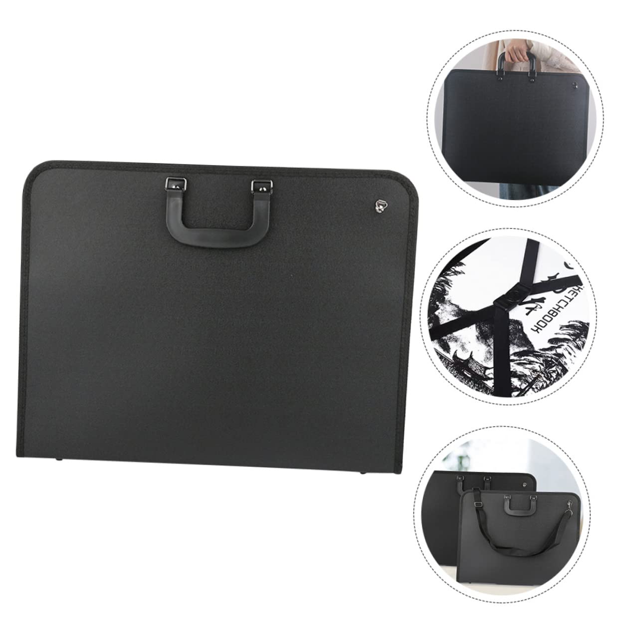 STOBOK Borsa Portadisegni Portatile con Manico, Tessuto Oxford 600d, Facile da Trasportare, per Artisti e Studenti D'arte, per Disegni e Forniture Artistiche