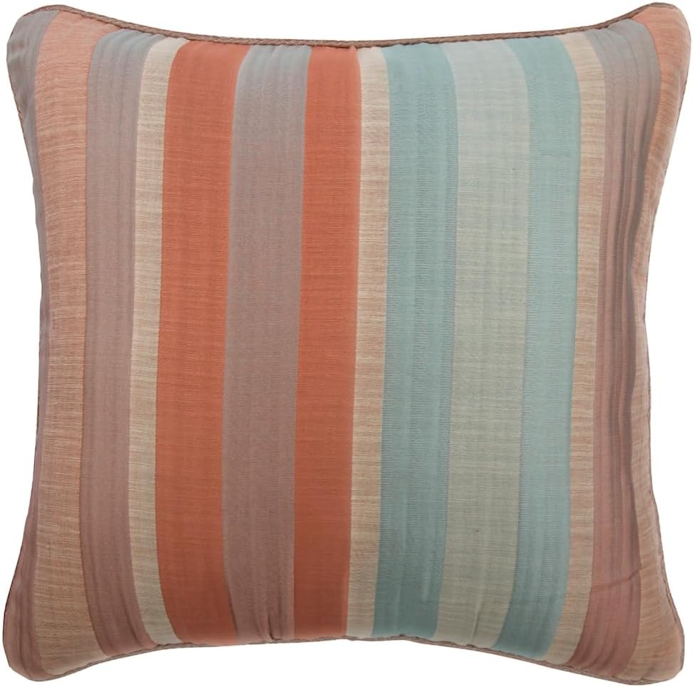 The HomeCentric Pillow Covers, Rust 16"x16" (40x40 cm) Pillow Covers, Jacquard Silk Fabric Throw Pillow Covers, Striped Pattern Contemporary Easter - Rusty Stripeness