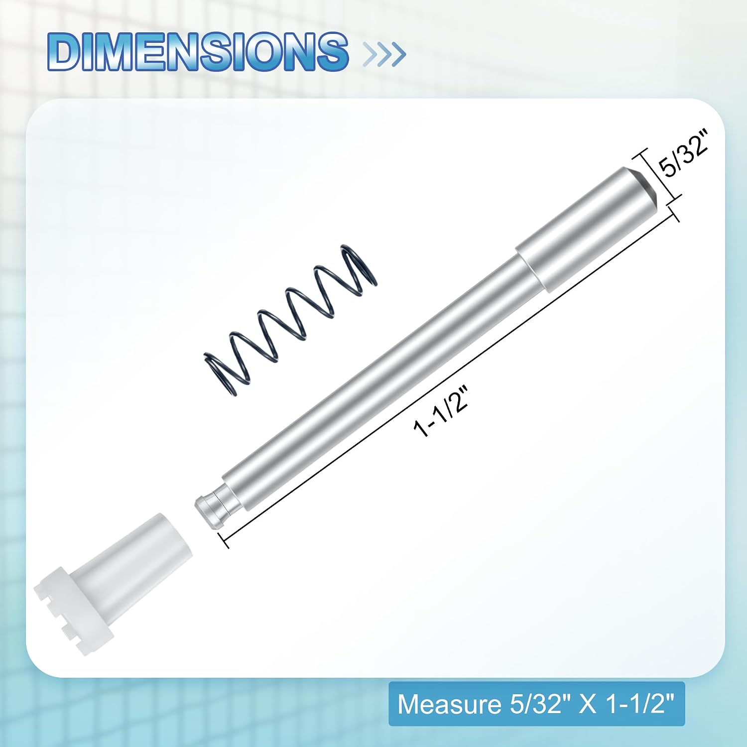 50 Pack Window Screen Plunger Latches with Caps, 5/32" X 1-1/2", Aluminum Window Screen Plunger Pins, Secure Screens in Place (White)