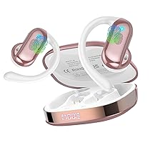 DUSONLAP Cuffie Open-Ear, 42 Ore Auricolari Sportivi Bluetooth 5.4 con ENC Mic e Gancio Auricolare Air, IPX7 Cuffie Bluetooth con Display LED per Fitness, Corsa, Controllo Touch, iOS Android, Oro Rosa