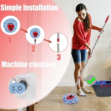 ANREKEYH Spin Mop Head, Base, Handle Replacement for O-Ceda 2 Tank System