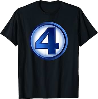 Amazon | Marvel Fantastic Four Classic 4 公式チームロゴ T