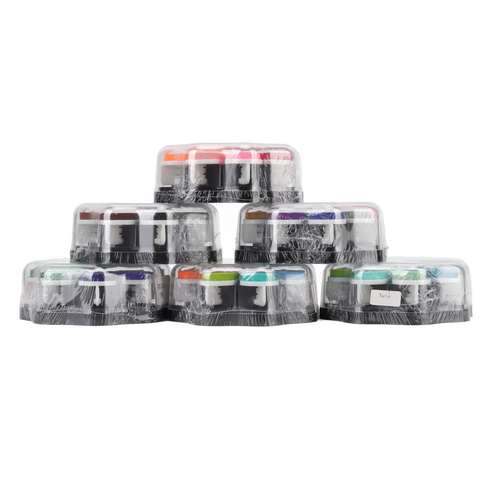 KKPLZZ Almohadilla de Tinta Lavable, 6 uds., Forma de Pétalo, 48 Colores, Almohadilla para Sello de Goma DIY de Metal para Perros, Huella Dactilar de bebé
