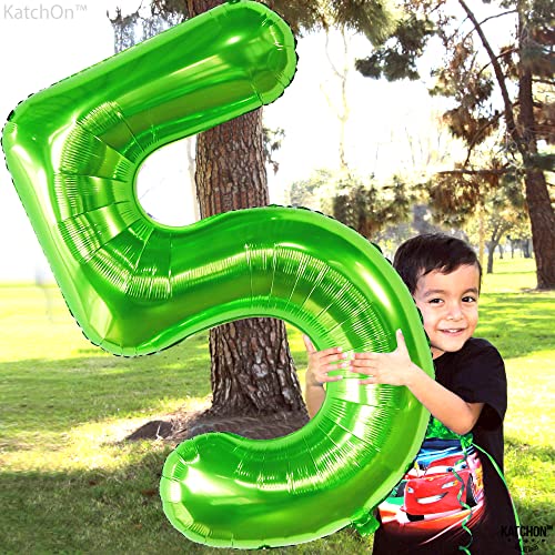 Image of KatchOn Light Green 5 Balloon Numbers, 40 Inch