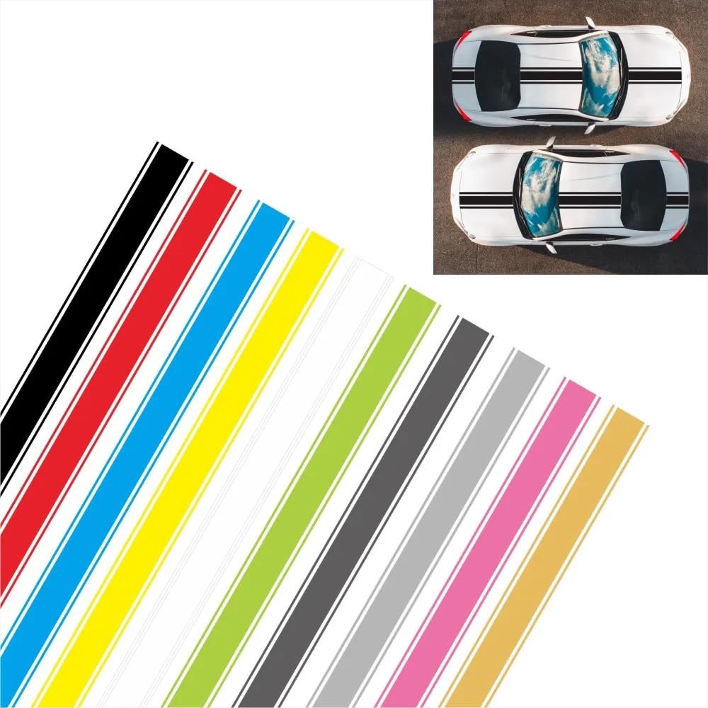 HHF Auto-Aufkleber, 12 Mm × 9,8 M – Selbstklebendes Vinyl, Dekorative Streifen, Gelb