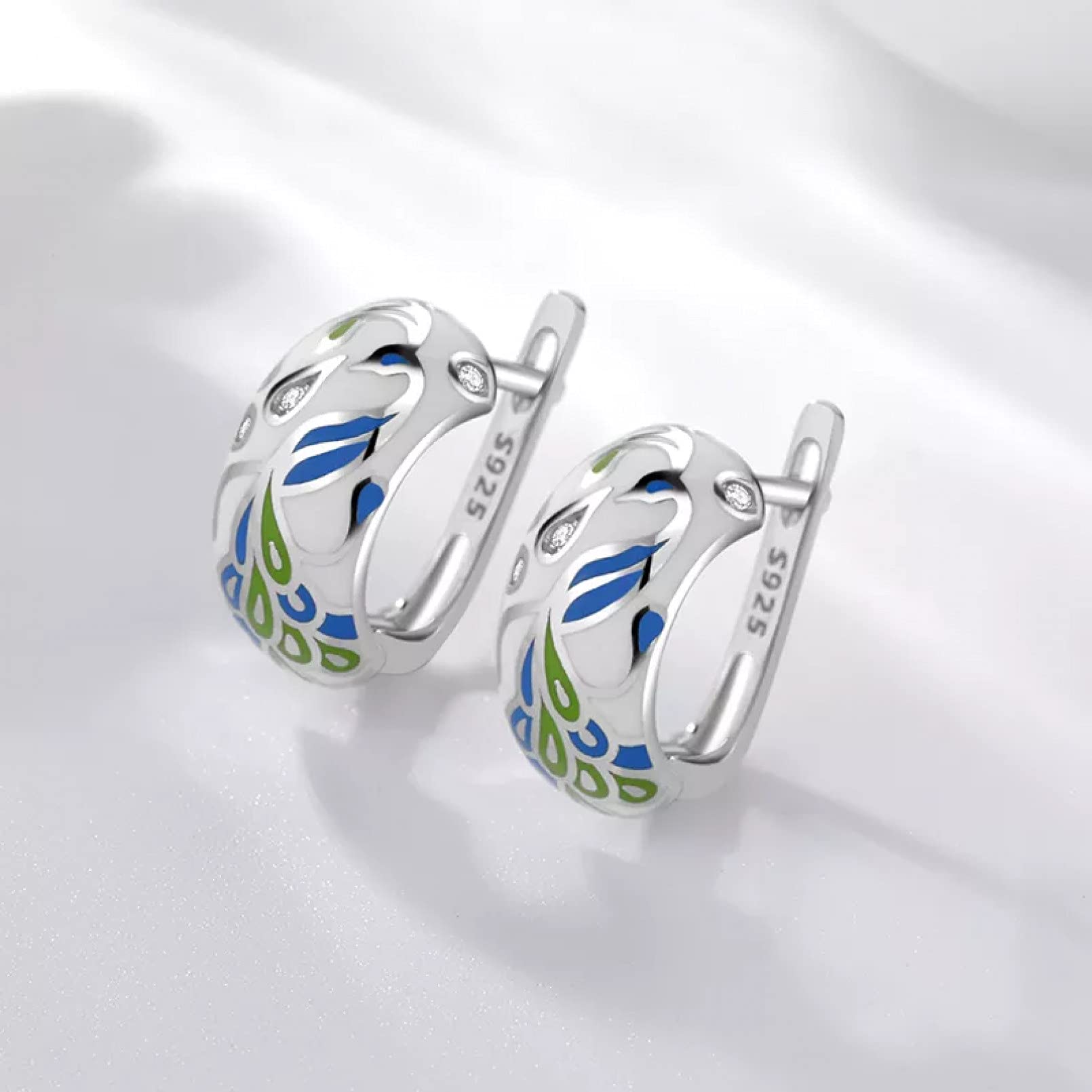 Orecchini a Bottone Argento 925 Cz Orecchini a Bottone con Strass Orecchini da Donna Gioielli