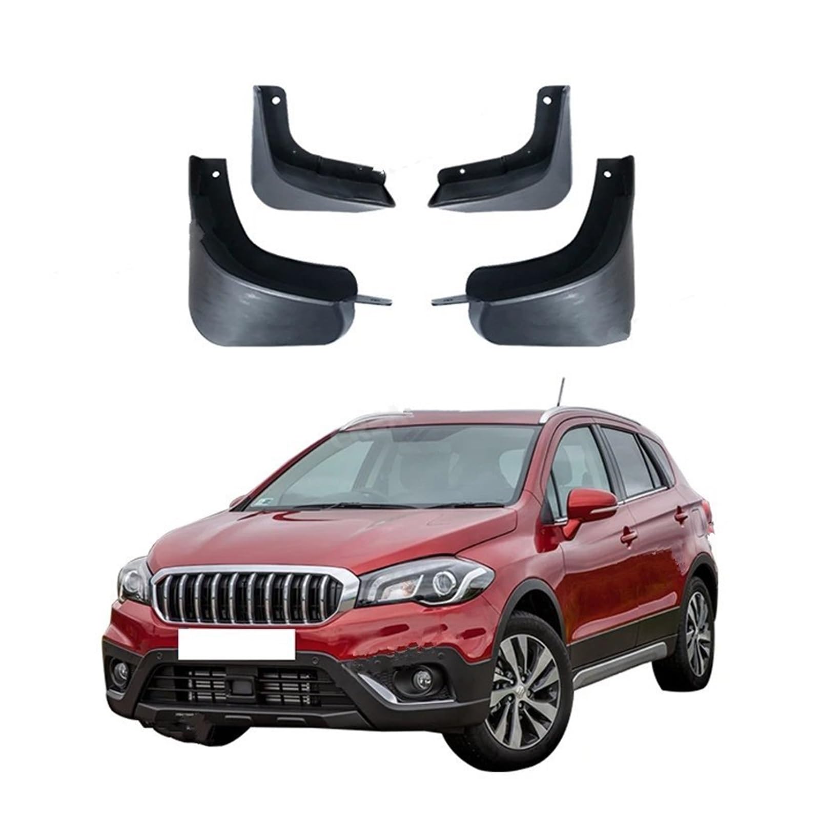 4 Bavettes Garde-Boue Pour Suzuki SX4 S-Cross 2014-2025 – Protection Anti-Éclaboussures Avant/Arrière