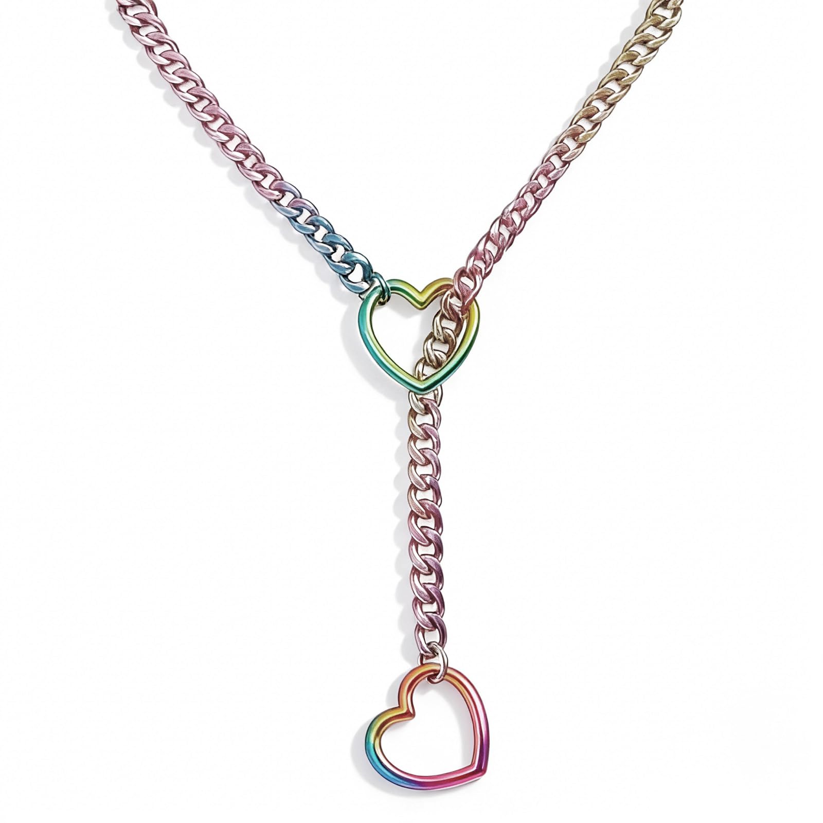 C CHIC CHOK YOUR BODY TALK Choker Necklace for Women - Heart O-ring Slip Chain Adjustable Lariat Y-Necklace