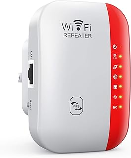 WiFi Extender, WiFi Extenders Signal Booster for Home, WiFi Booster Signal Amplifier 360° Full Coverage 15 Devices, WiFi Repeater Internet Booster, 1-Tap Setup (Red)