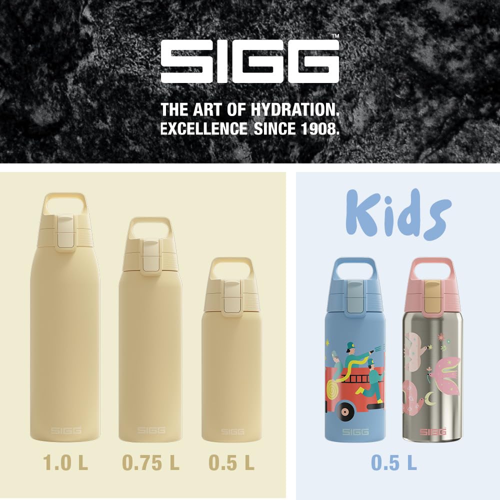 SIGG - Borraccia Termica - Shield Therm One Adatta alle bevande gassate - Ermetica - Lavabile in lavastoviglie - Senza BPA - 90% acciaio inox riciclato- 0,5 L / 0,75L / 1L