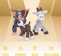 Vista 4 de Soputry 3 piezas de juguete de peluche con silbato para masticadores agresivos, juguetes de peluche indestructibles robustos para perros