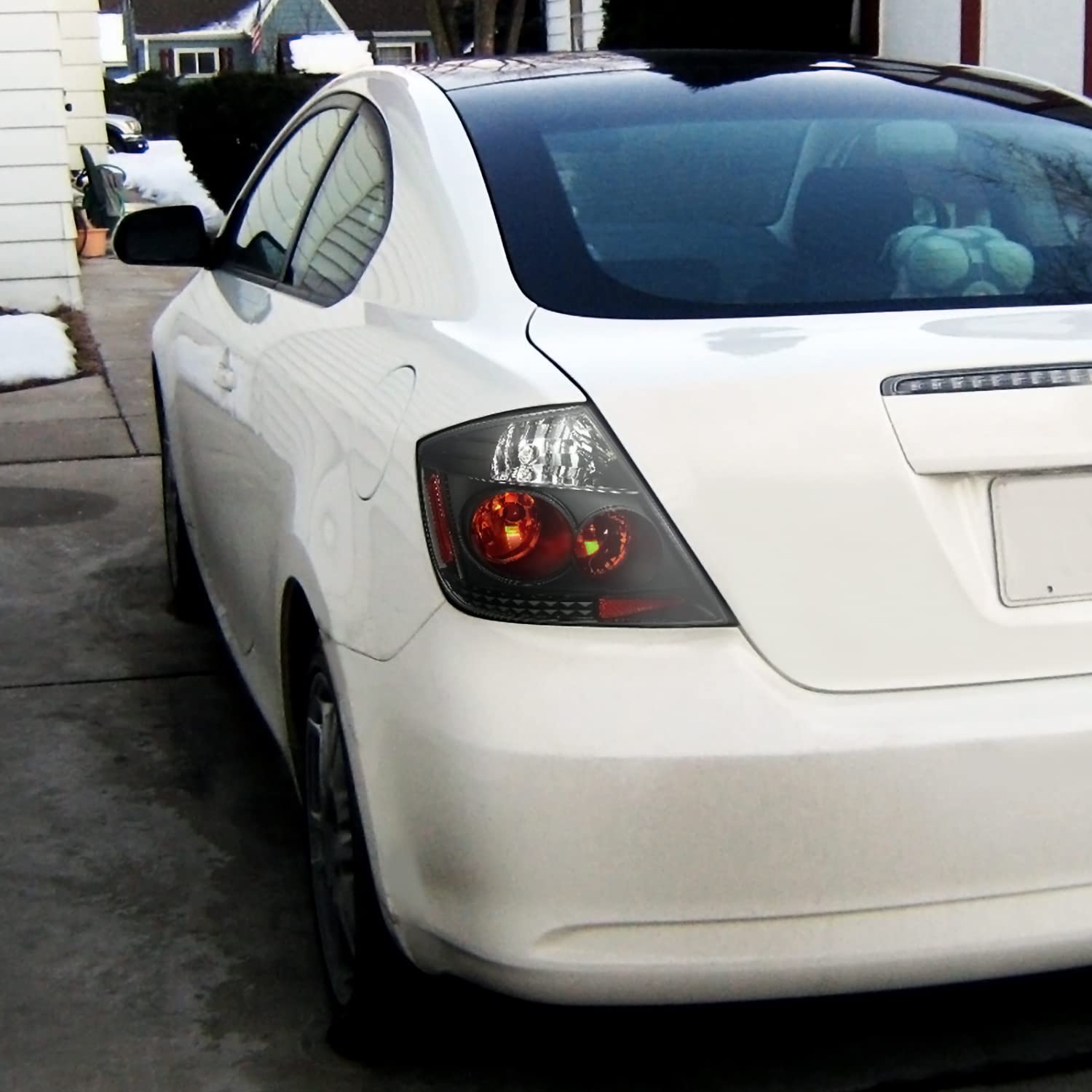 Spec-D Tuning JDM Black Tail Lights New Compatible with 2005-2010 Scion tC, Left + Right Pair Assembly