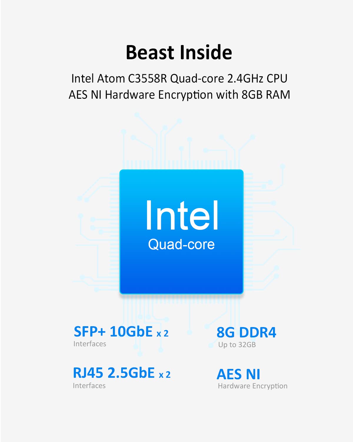 TERRAMASTER T9-450 9 Bay NAS ad Alta Velocità(Diskless) | Intel Atom C3558R Quad-Core, 8GB DDR4 RAM, Dual SFP+ 10GbE + Dual 2.5GbE LAN, 2x M.2 NVMe, Hyper Cache, 4K Editing