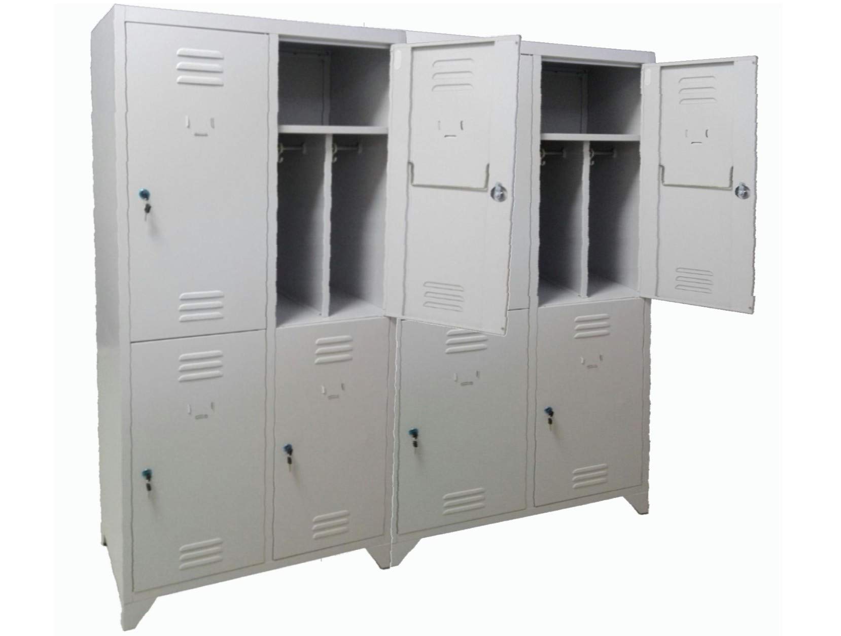 Armadio Armadietto Spogliatoio in metallo 8 Posti con divisorio sporco/pulito. Dim. totali 160x50x180H