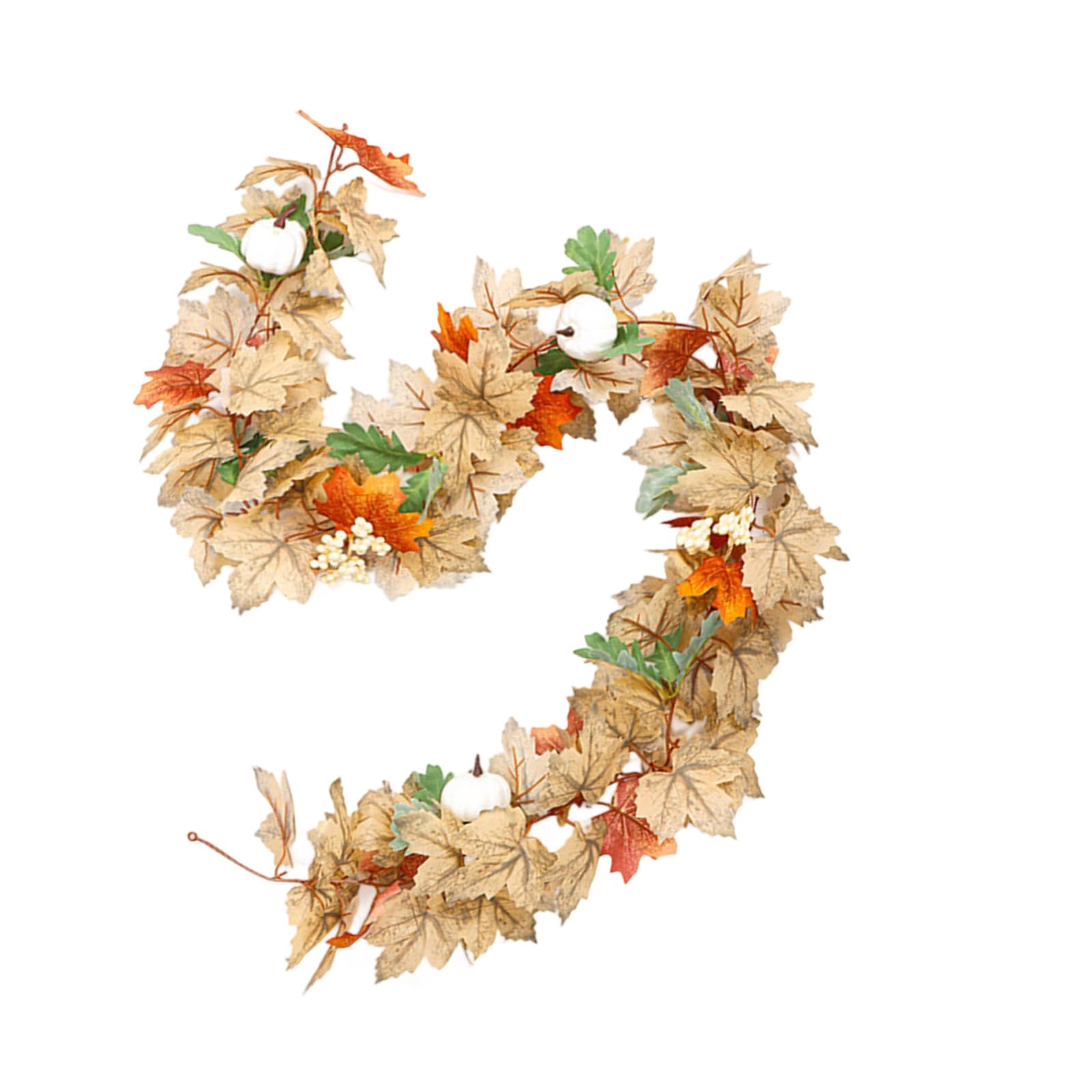 Tsophreniq Sturdy Faux Maples Vine Wreath with Realistic Silk Leaves for Whole Year Wall Door Window Decoration Flexible Faux Fall Foliage Garland for Home Holiday