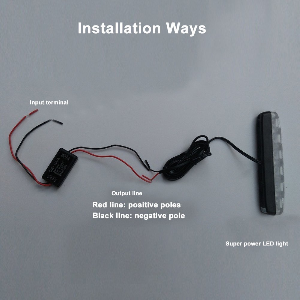 Qiyun Coche, Coche, Objetos Lámparas Luces para Coche, Caja del Regulador Freno del Módulo del Flash de Luz estroboscópica de Detención del GS-100A LED 12V para el Coche