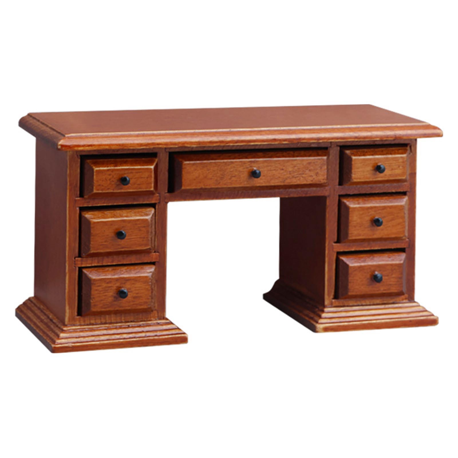 fexxkg 1/12 Miniature Wooden Writing Desk for Doll House Scene Decoration Realistic Detail Desk with Functional Drawer