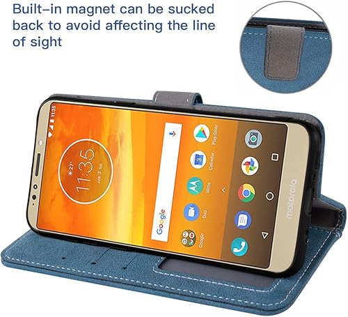 Miniatura 4 de Asuwish Moto E5 PlusE5 Supra Funda de piel para teléfono con ranura para tarjeta de crédito, soporte de soporte para función atril de carga