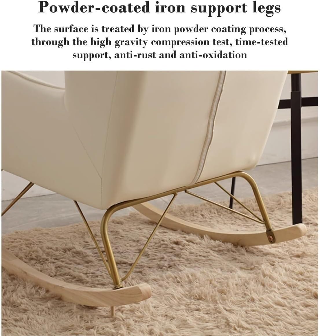 FIXARE ミッドセンチュリーモダンチェアオットマン付きロッキング