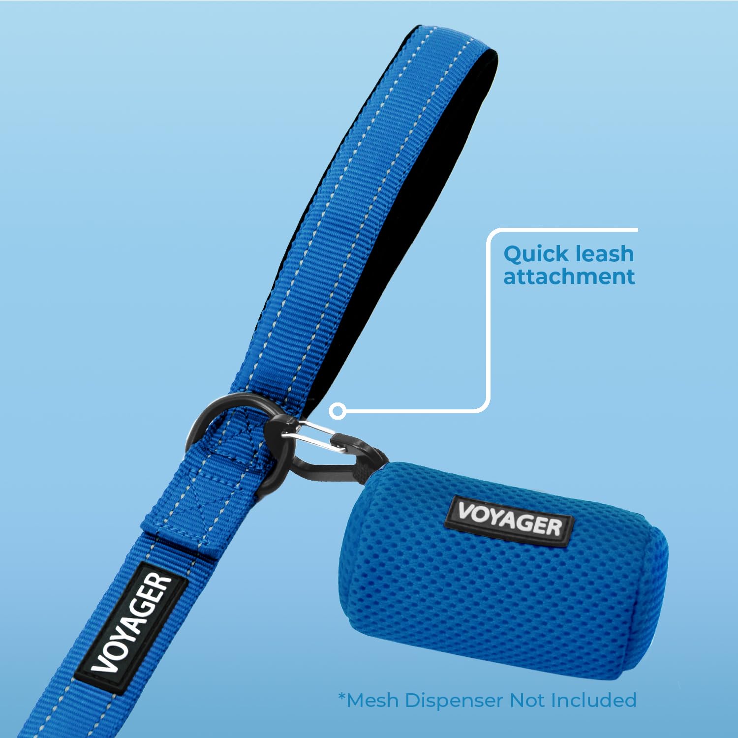 Voyager Reflective Dog Leash with Neoprene Handle, 6ft Long, Supports Small, Medium, and Large Breed Puppies - Image 3