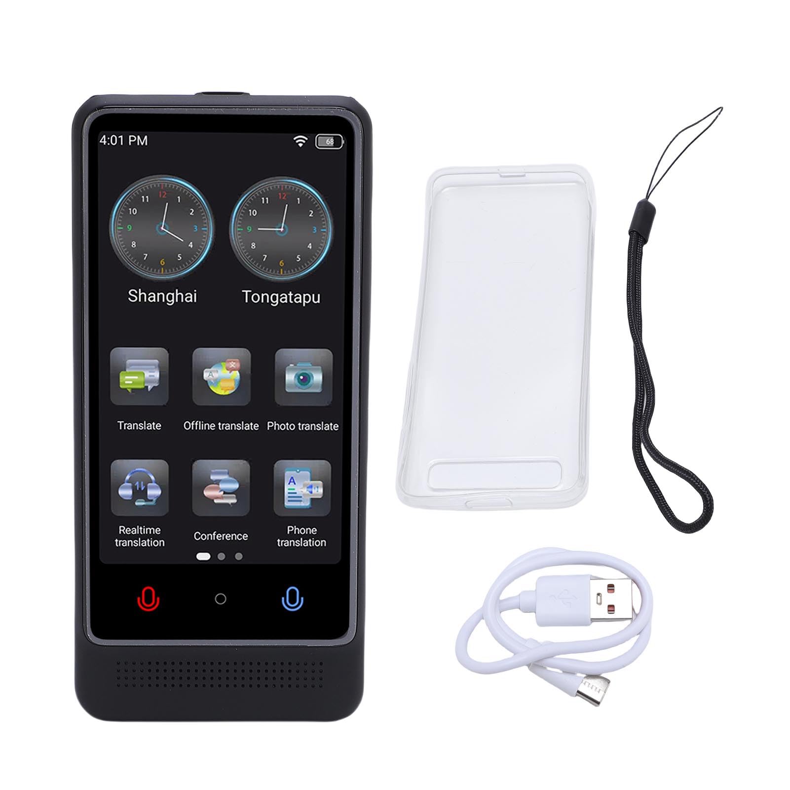 Pongnas Traduttore Vocale Portatile, Schermo Touch 3.0 Pollici