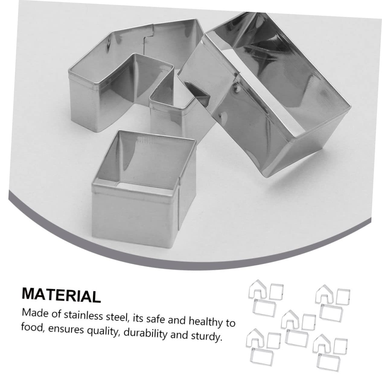 Lot De 5 Sets De Emporte-pièces Mini Maison En Pain D'épices En Acier Inoxydable, Coupe-pâtisserie De Noël, Petits Moules Pour Biscuits, Pâtisserie Et Décoration Festive