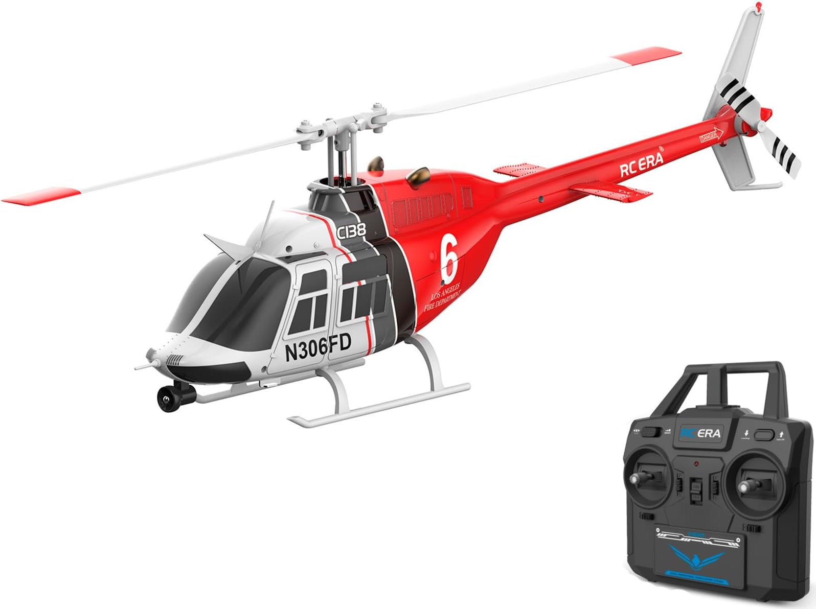 FLYCOLOR C138 RC Helicopter 2.4G 6CH 6-Axis Gyro Altitude Hold 1/33 Remote Control Plane Ready to Fly RTF(RED-White)