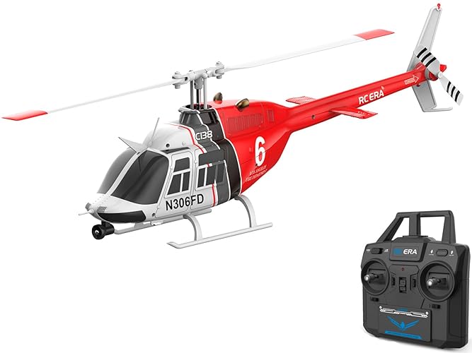 FLYCOLOR C138 RC Helicopter 2.4G 6CH 6-Axis Gyro Altitude Hold 1/33 Remote Control Plane Ready to Fly RTF(RED-White)