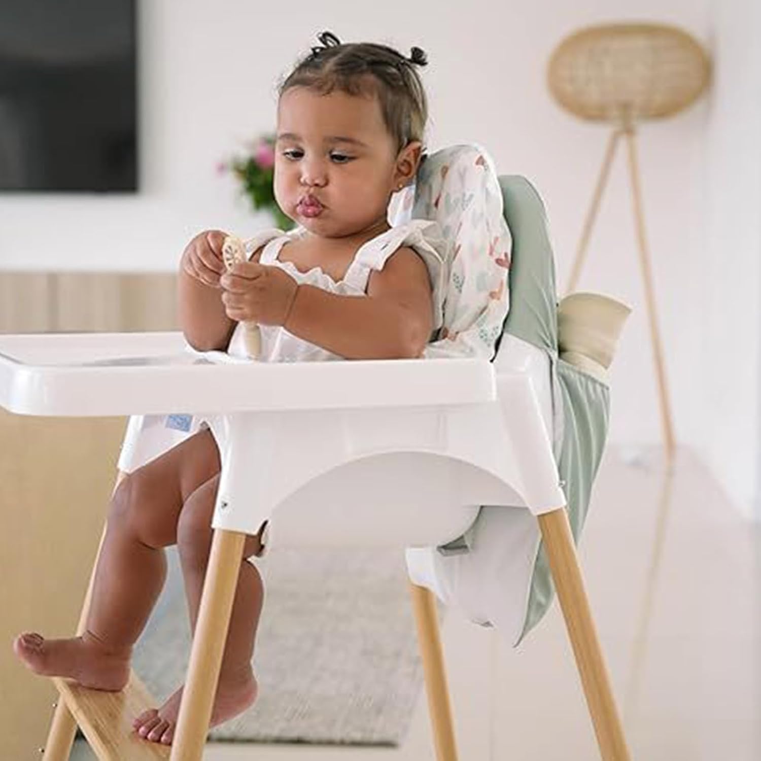 Highchair Storage Pocket Bag Wipeable Organiser Case Dinning Chair Backreset Sleeve for Baby Dining Chair