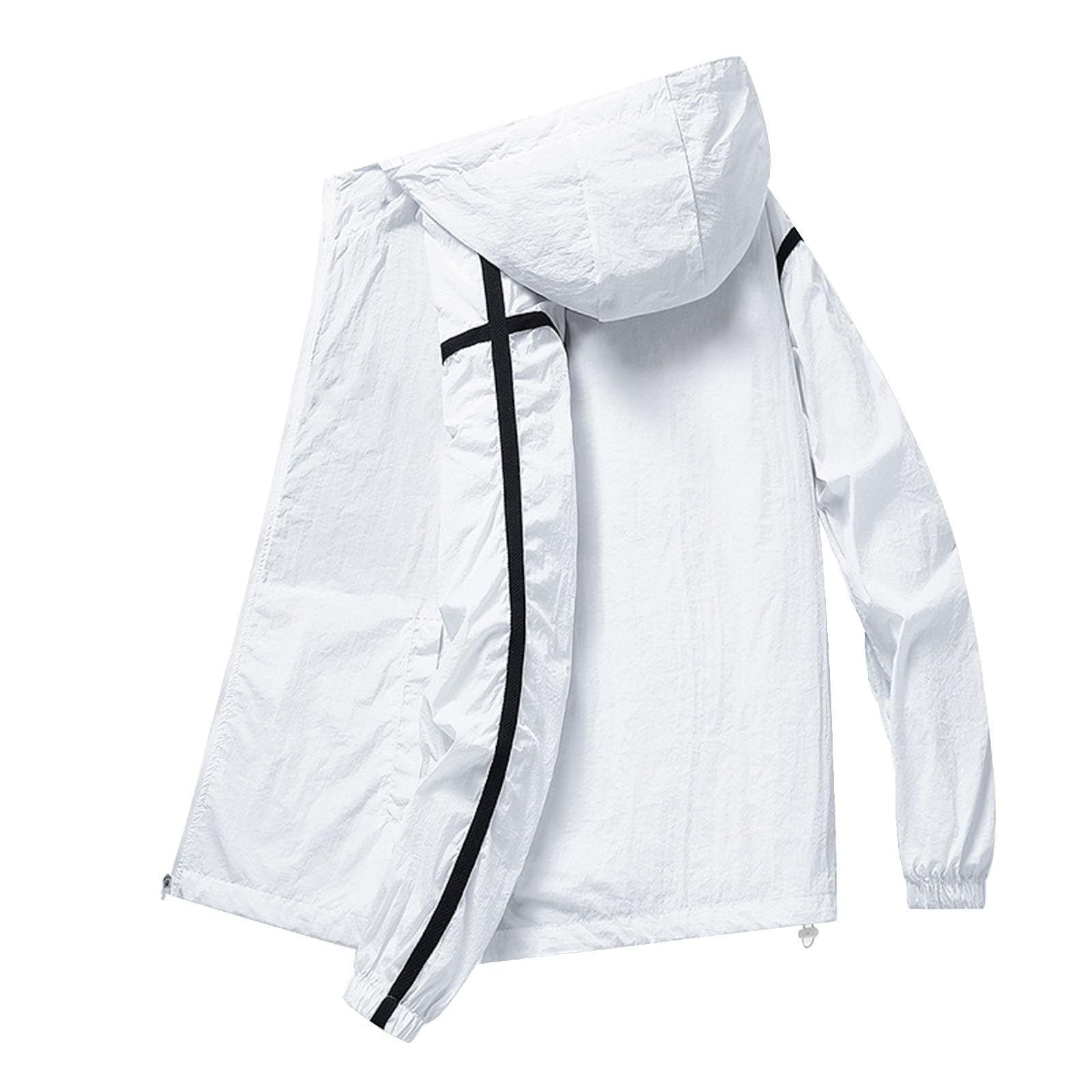 Haxkaikou Trekker Hoodie for Men UPF 50+ UV Sun Protection Jacket Hoodie Long Sleeve Hoodie Quick Drying Lightweight Breathable Outdoor Hiking Sporty Performance Shirt for Hiking