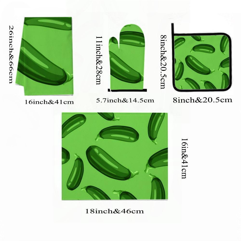9PCS fresco cetrioli verdi cucina Decor e accessori Set