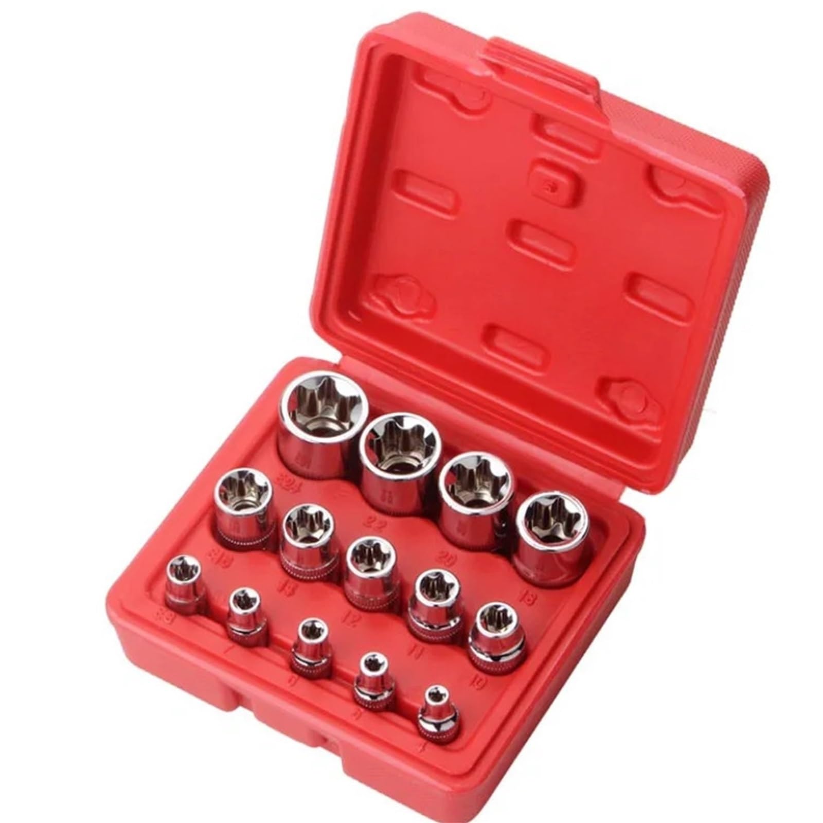 4/5/14 1 sztuka żeńskie bity Torx zestaw gniazd w kształcie gwiazdy 1/4, 3/8, 1/2 napęd E4 - E24 (4 MM-24 MM) Zestaw przedłużek(1 SET-with box)