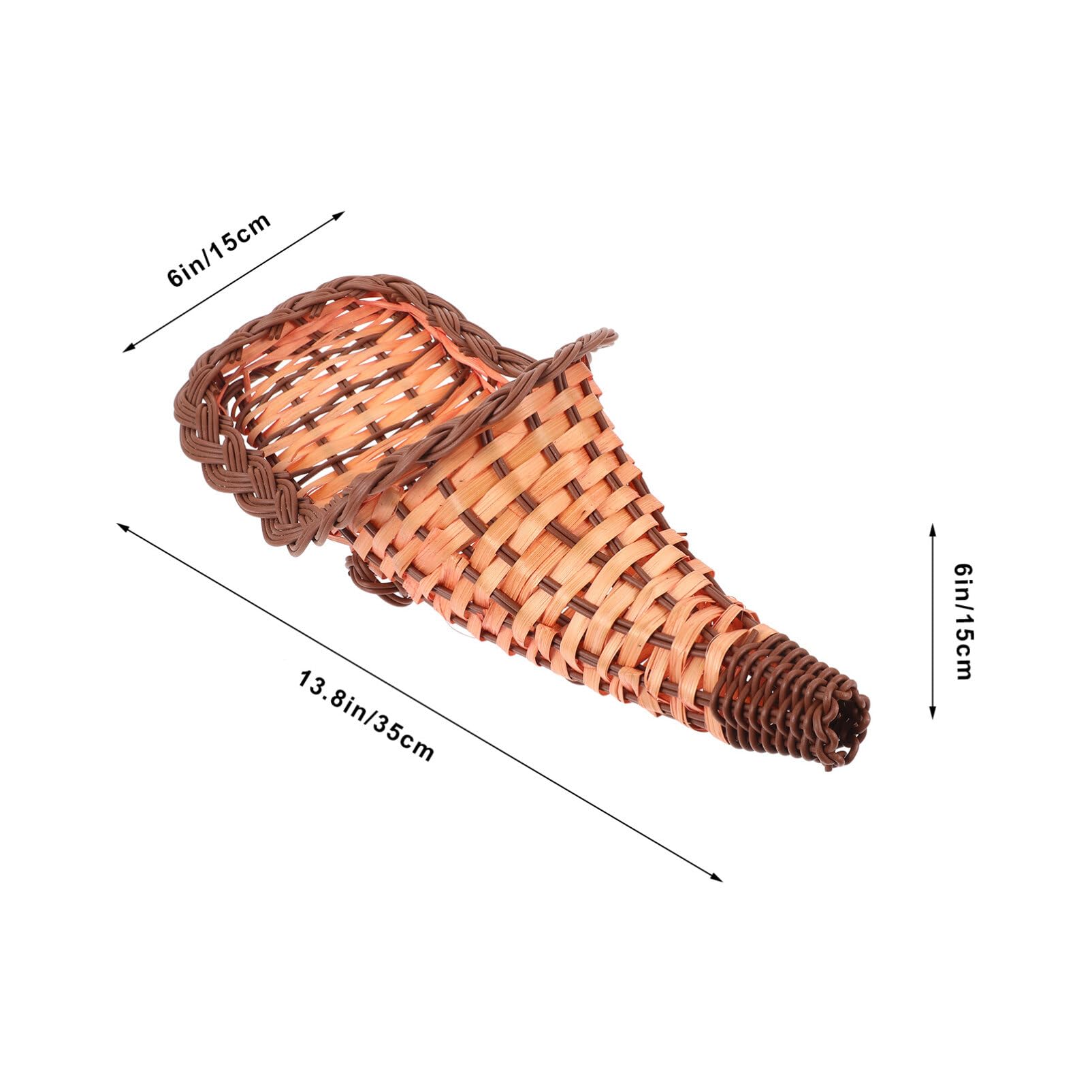 BESTonZON 2pcs Hand Woven Giant Cornucopia Bread Basket Bamboo Storage Basket for Fruits