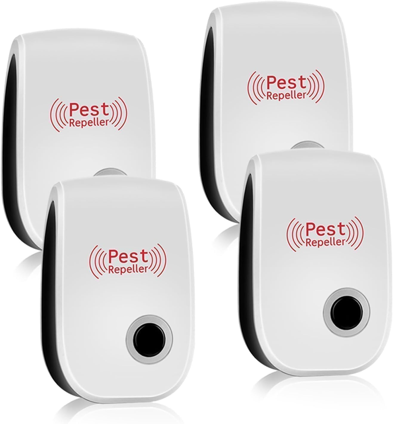 Moeckearla Ultrasonic Pest Repeller, 4Pack Mouse Repeller Plug In Indoor, Rats, Mosquitoes, Cockroach, Moths, Ants, Radiation Free Pest Repellent Ultrasonic Plug In Harmless to Human (White)