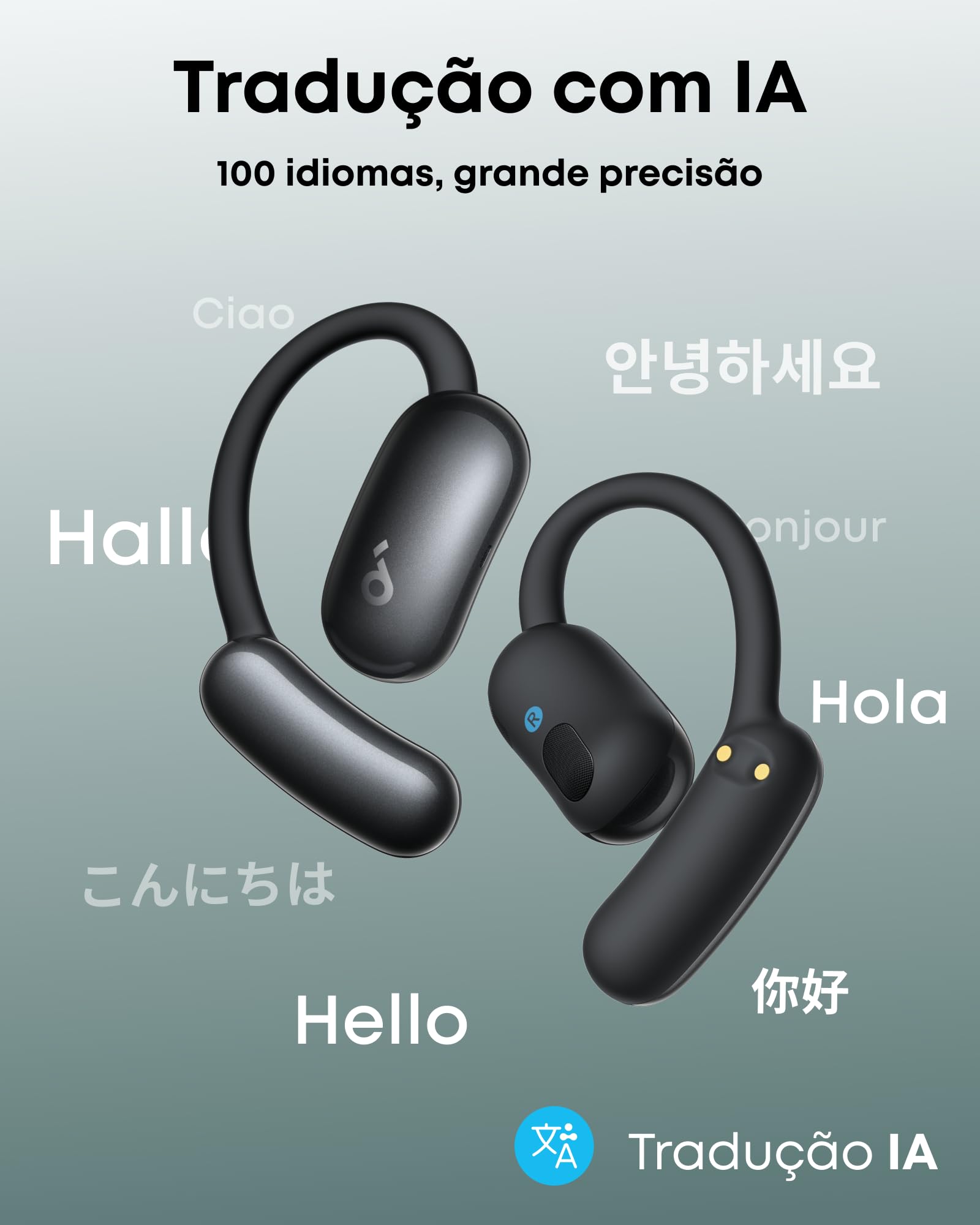 soundcore AeroFit 2+ IA da Anker, Fone de Ouvido Bluetooth 5.4