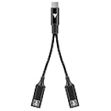USB-C Splitter with 1 Male to 2 Female, 2-in-1 Type C Splitter, Daisy-Chain Adapter Dongle for GrowHub Controller E42A