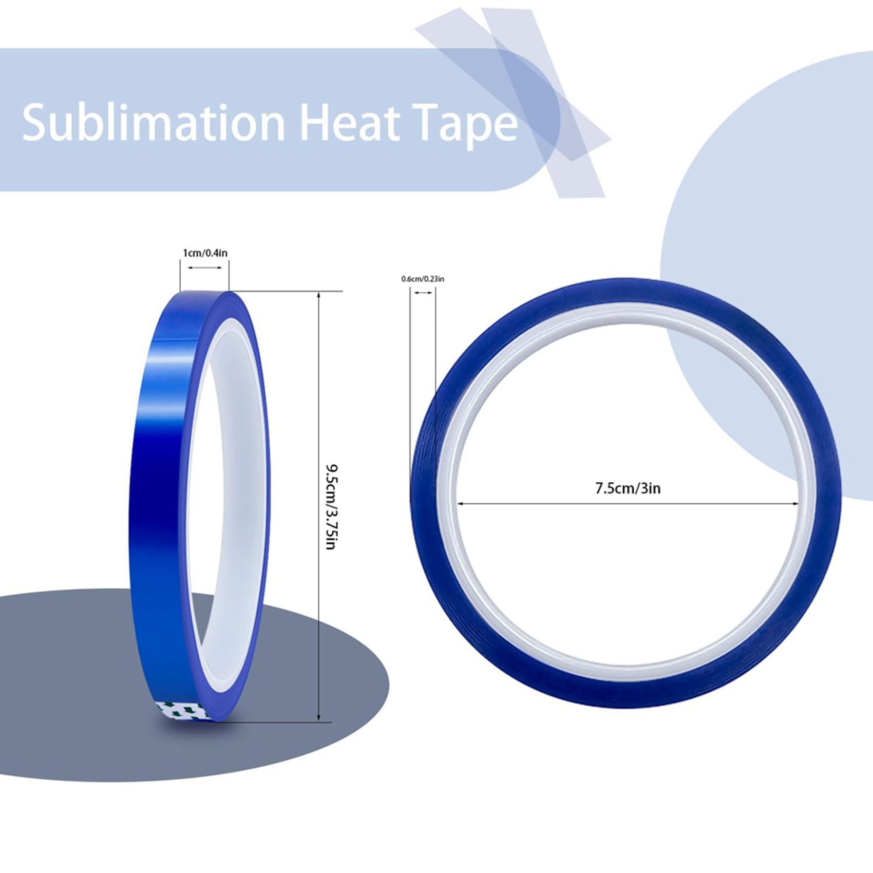 60 Rotoli Nastro Termico per Sublimazione, Nastro per Trasferimento per Nastro Pressato un Caldo nel Tessuto per Tazze Vetro un Sublimazione, 10 mm X 33 M (108 Piedi)