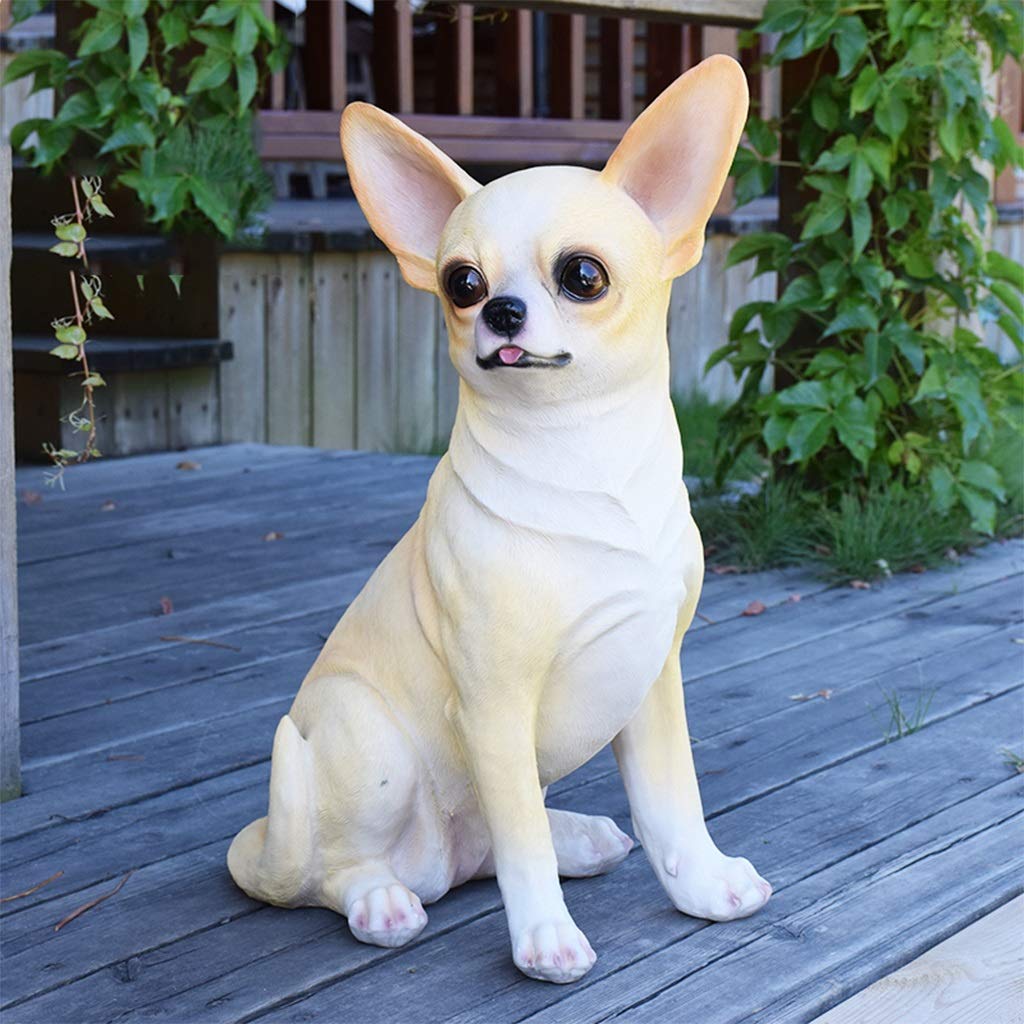 Fdit Statua Cane In Resina – Cucciolo Realistico, Decorazione Da Giardino, Cortile O Prato, 19x13x25 Cm