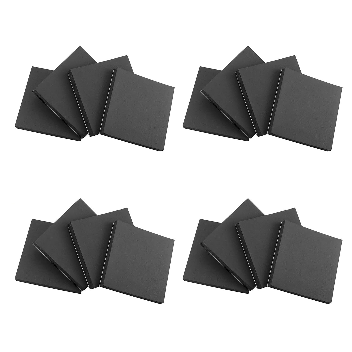 16 hojas de espuma autoadhesivas, 20 mm de grosor, 150 mm x 150 mm, almohadillas protectoras de suelo, almohadillas de muebles antideslizantes, espuma gruesa de celda cerrada de neopreno, almohadillas