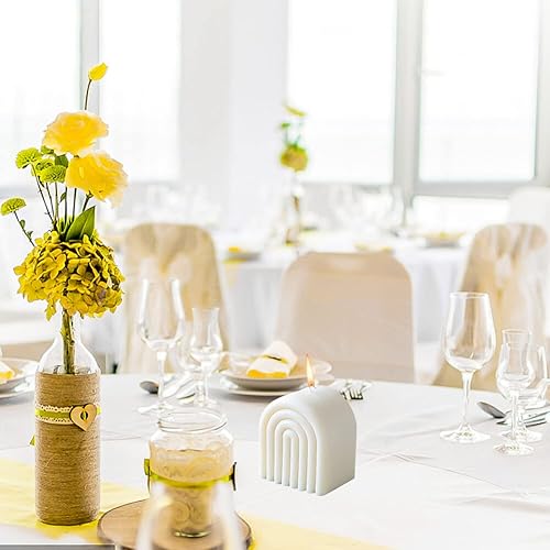 Miniatura 3 de ikasus Juego de 3 moldes geométricos de resina para velas de arcoíris, molde de silicona epoxi en forma de U a rayas, molde de vela de arco hecho a