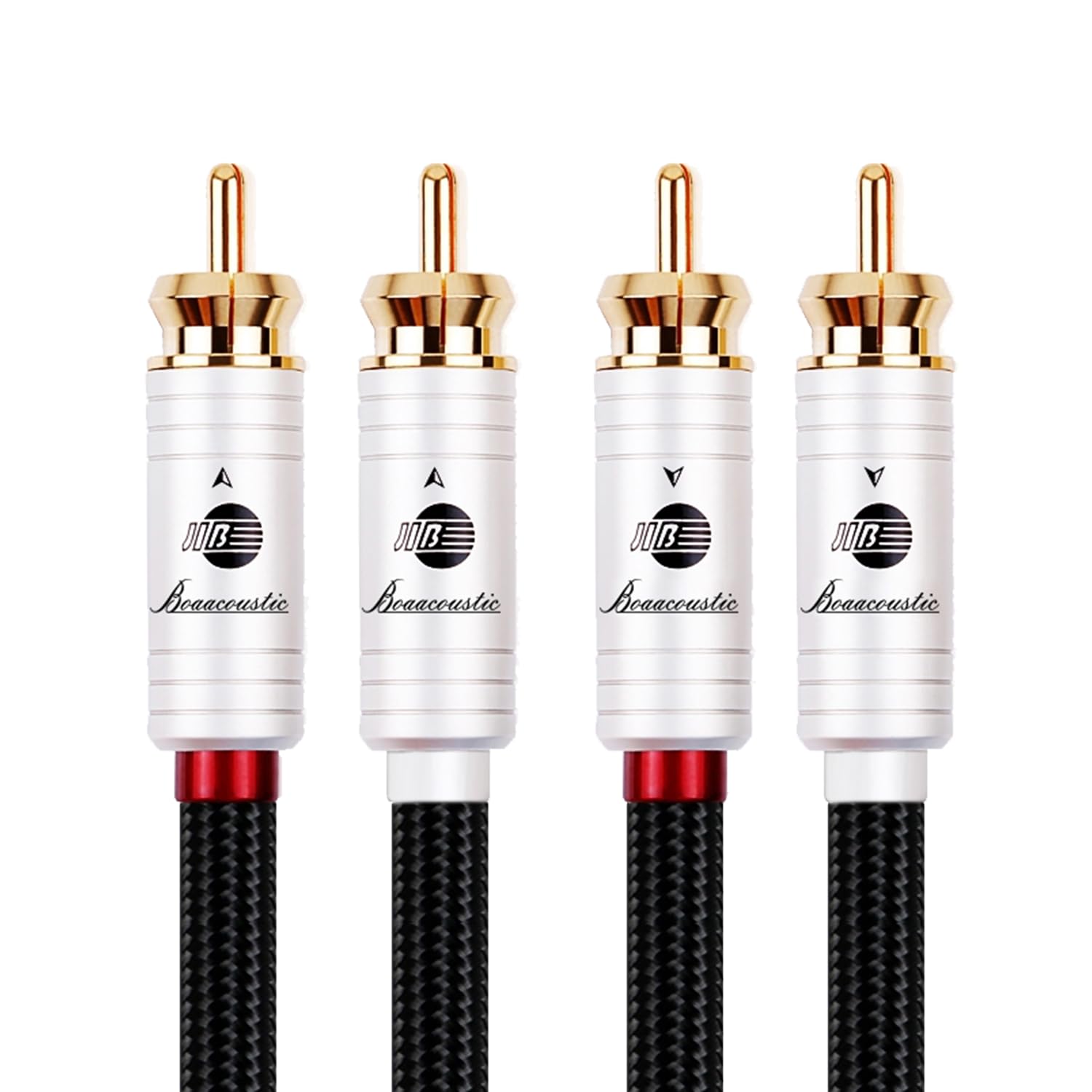 BOAACOUSTIC Cable de audio RCA Cable Cinch 2x RCA macho a macho Audiophile compatible para CD, amplificador, decodificador, 1m