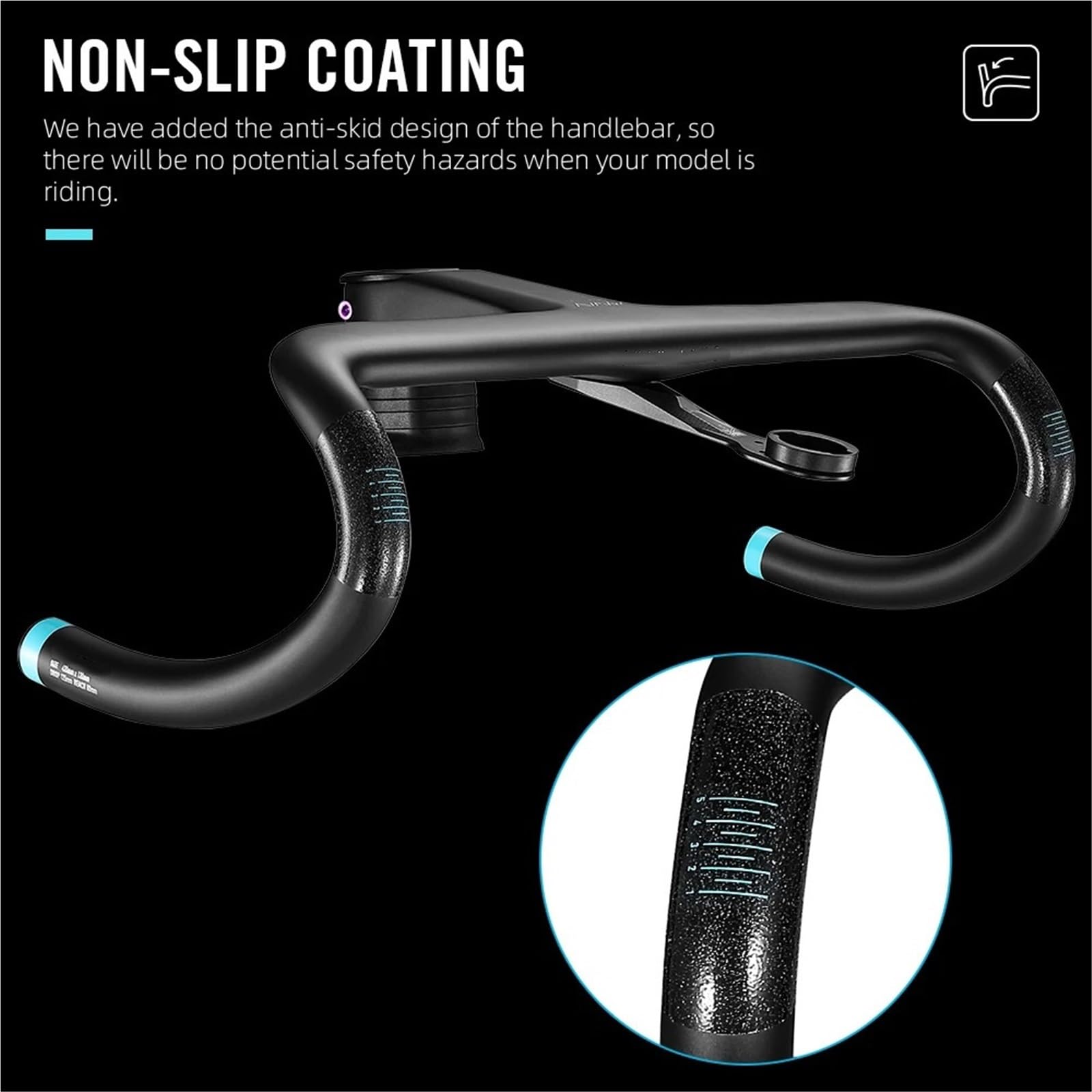 Generico Manubrio for Bici da Strada Integrato T1000 Full Carbon, Barra Piegata da Corsa da 28,6 Mm