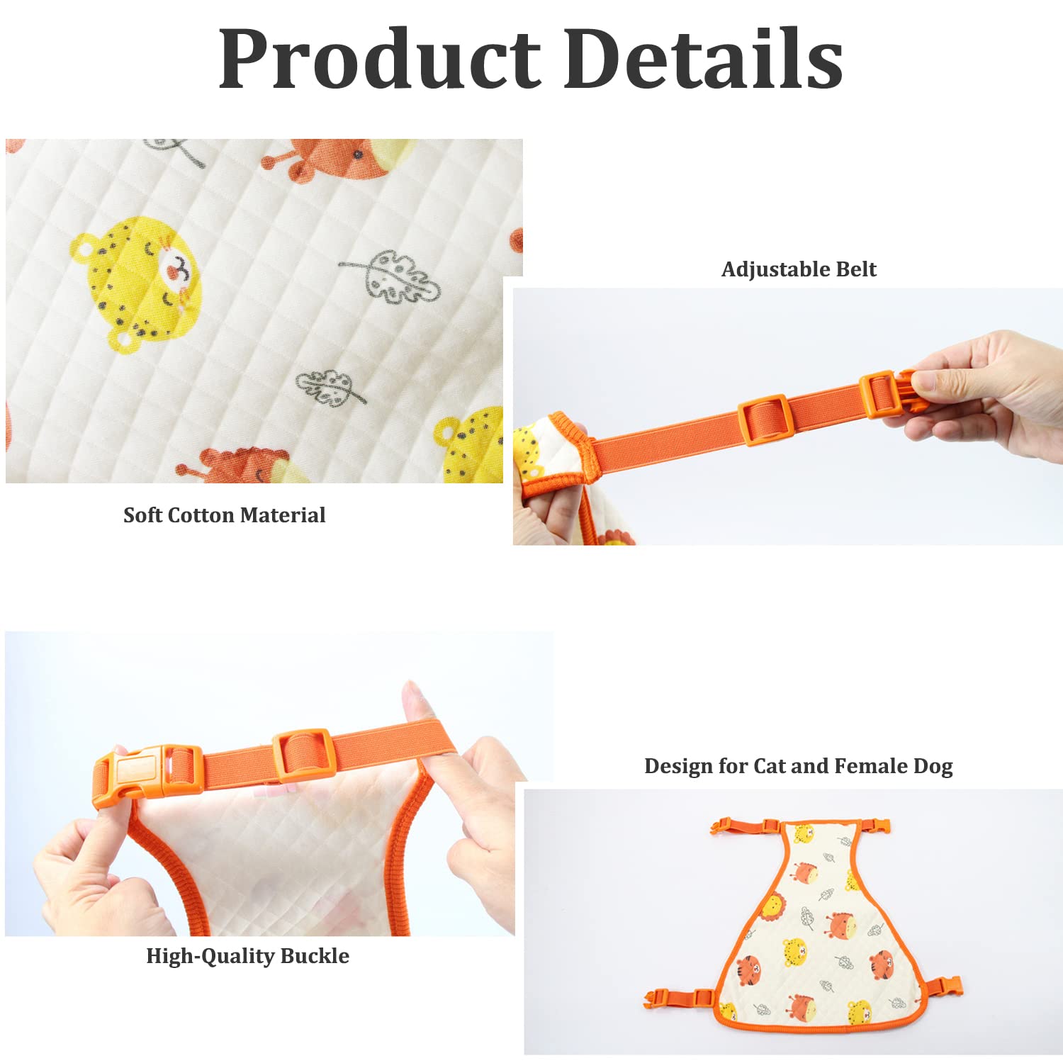 Dog Belly Cover,Pet Warm Waterproof Abdominal Protective Clothing Washable Dog Bellyband Pet Vest Recovery Suit_Orange-Female(L) - Image 3