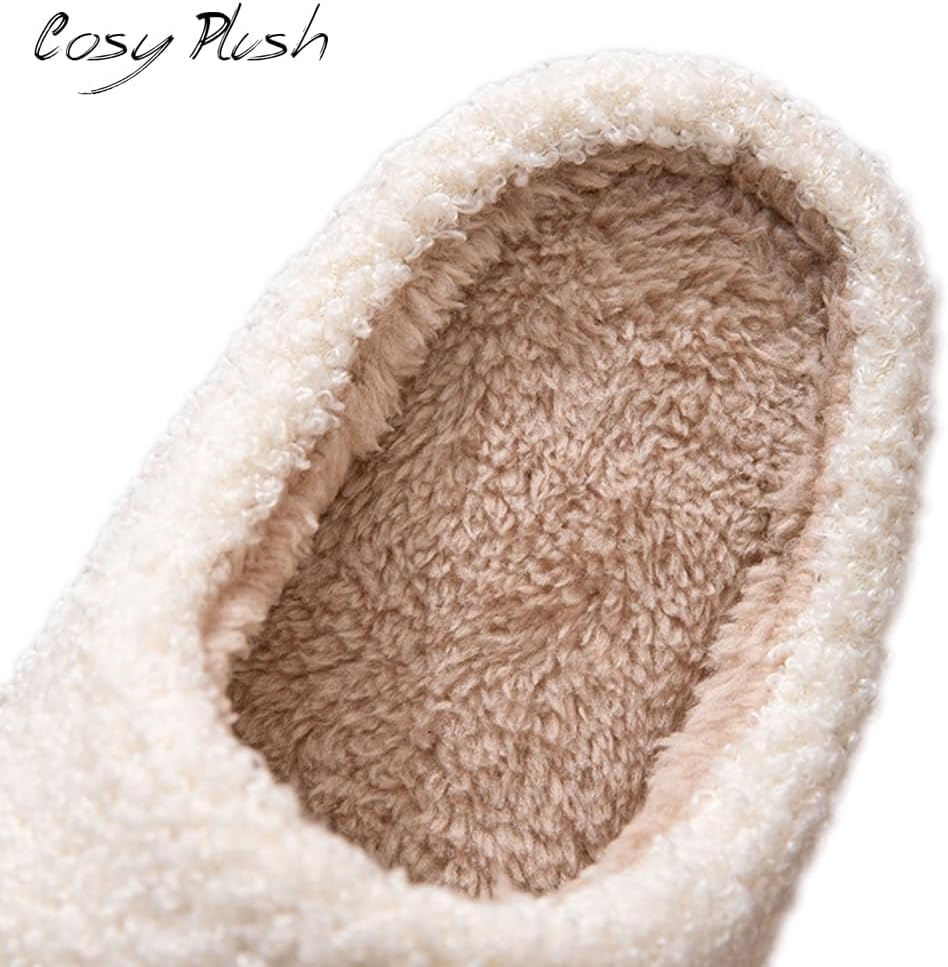 Women's Men's Retro Preppy Happy Face Slippers Comfy Warm Plush Slip-On House Slipper for Winter Indoor Soft Cushion Non-slip Fluffy Slides Slippers - Image 2