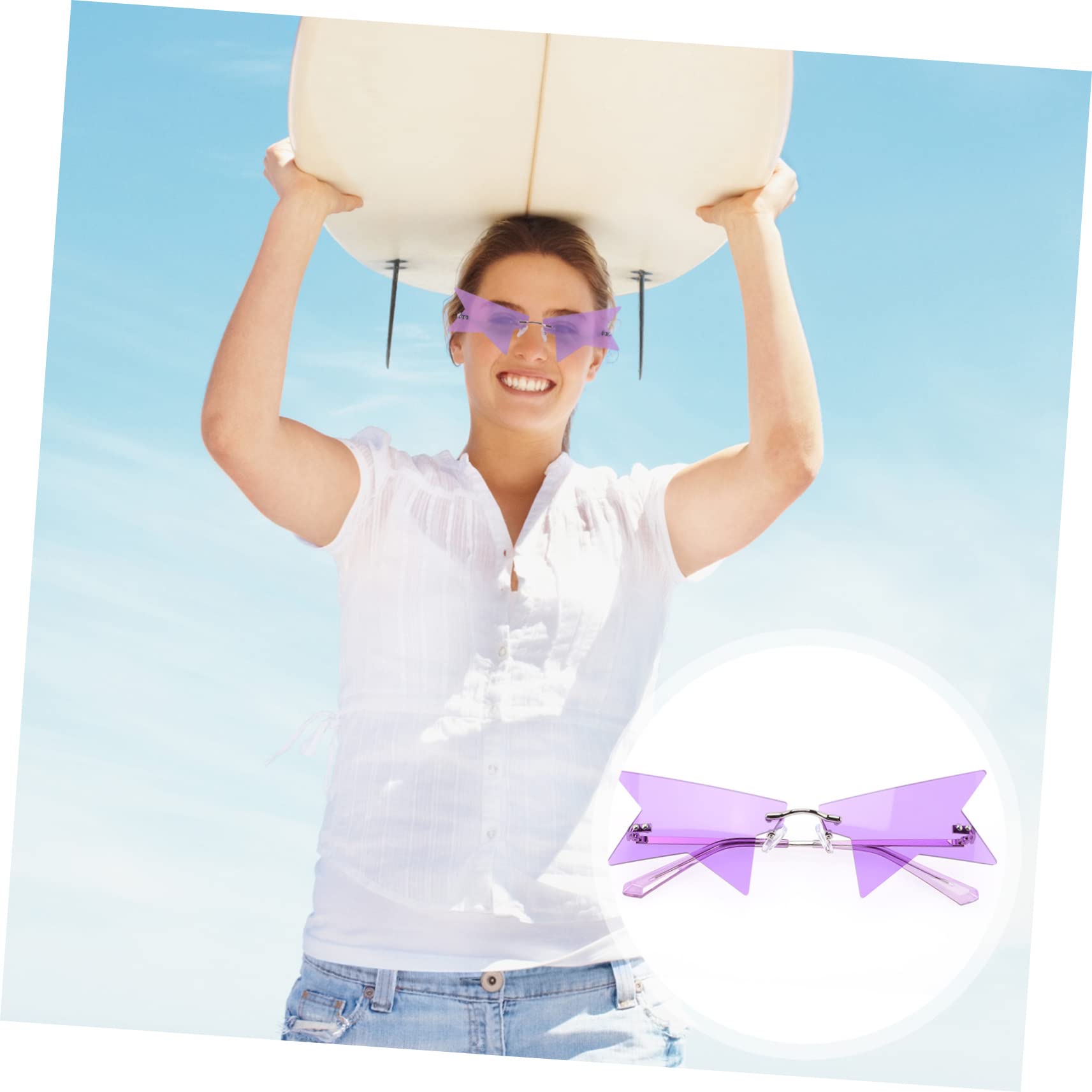 2St Sonnenbrille Frauen einzigartig Partybrille prop Damen schnapsgläser rahmenlose Brille Modebrillen für Frauen lustige brille Europäisch und amerikanisch Requisiten Legierung