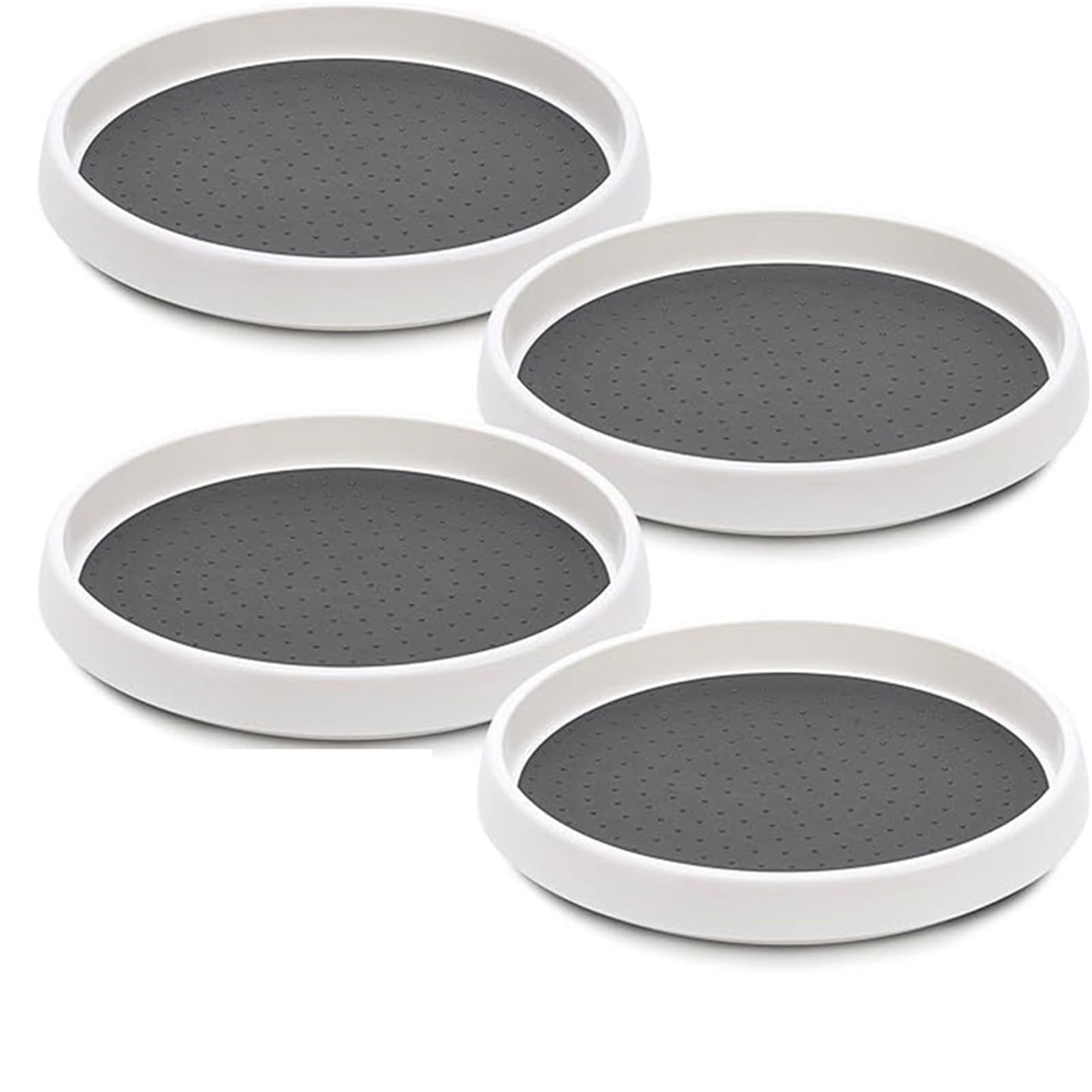 2 estantes giratorios antideslizantes for especias, armario de despensa, plato giratorio con base ancha, contenedor para Nevera, Cocina(3.5x25cm)