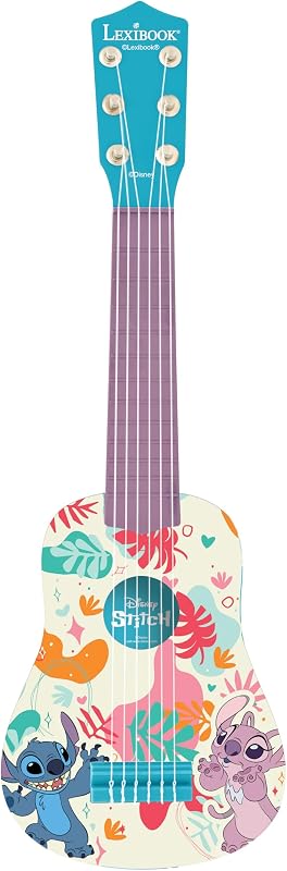 Lexibook, Disney Stitch, Ma première Guitare pour Enfant, 6 Cordes en Nylon, 53 cm, Guide Inclus, Bleu, K200D