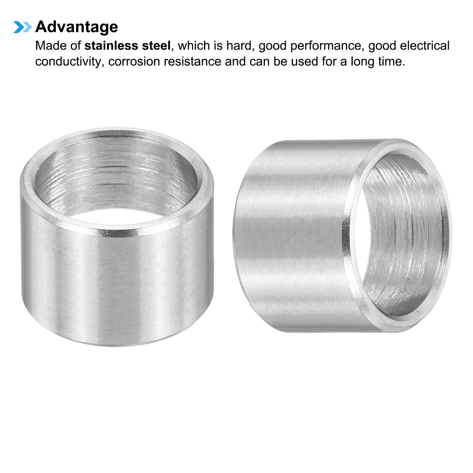 PATIKIL M10 Stainless Steel Spacers, 12Pcs Metal Spacer 10mm ID x 12mm OD x 9mm L Screw Standoff for 3/8" or M10 Screw - Image 4