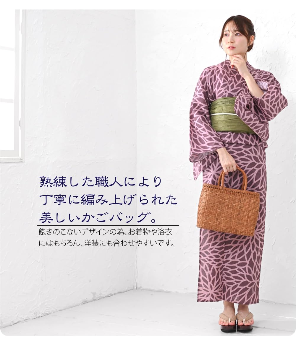 Amazon.co.jp: かごバッグ [なごみや] 山葡萄 網代編み トートバッグ