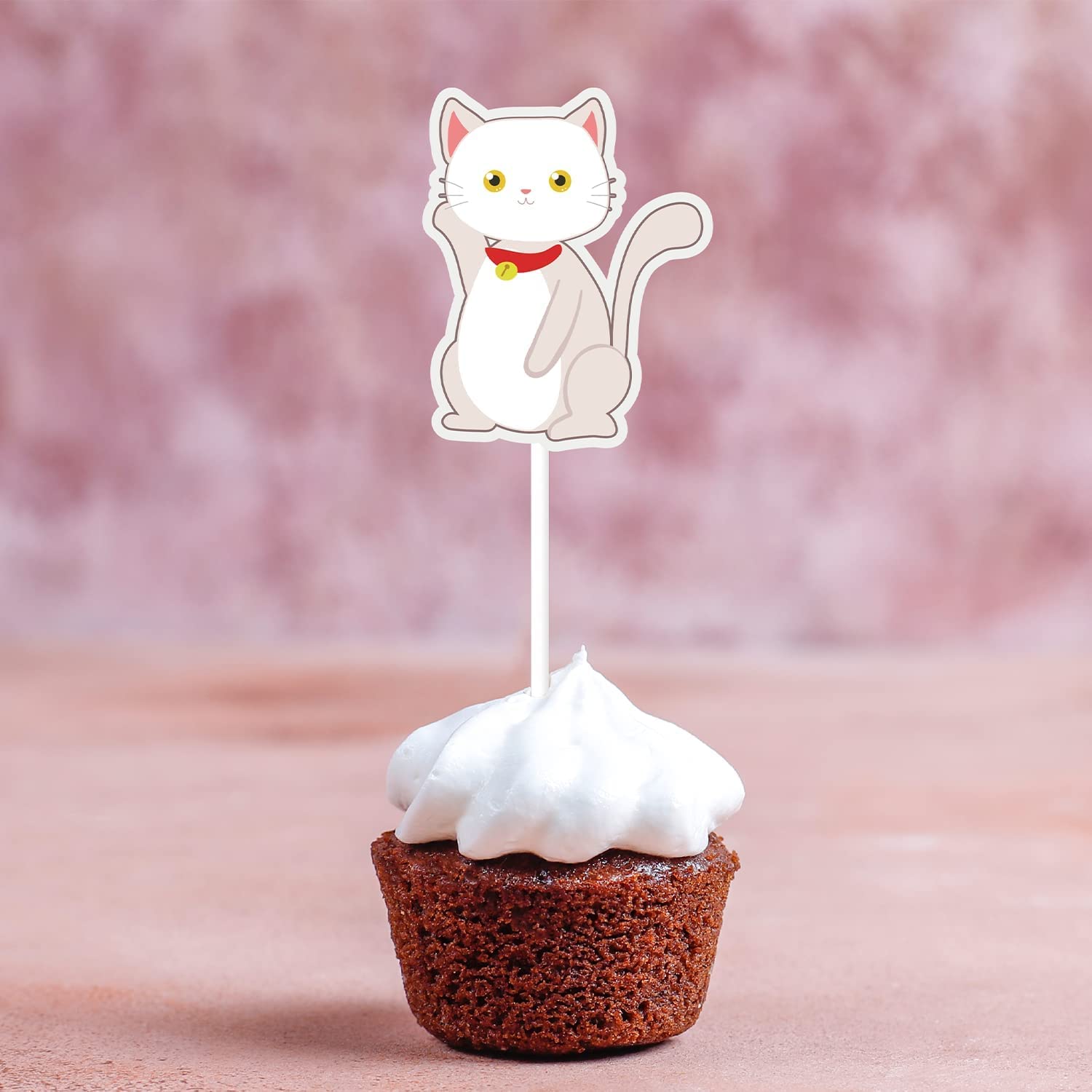 Décoration De Gâteau En Forme De Chat - Avec Racloir Inclus - Pour Anniversaire, Baby Shower, Thème Chaton (or/rose)